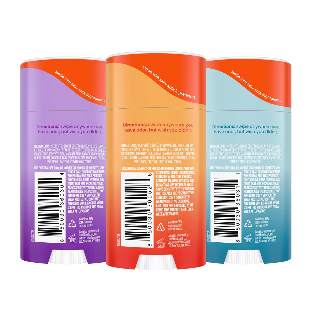 Lume Lavender Sage stick provides long-lasting odor control with soothing scent.