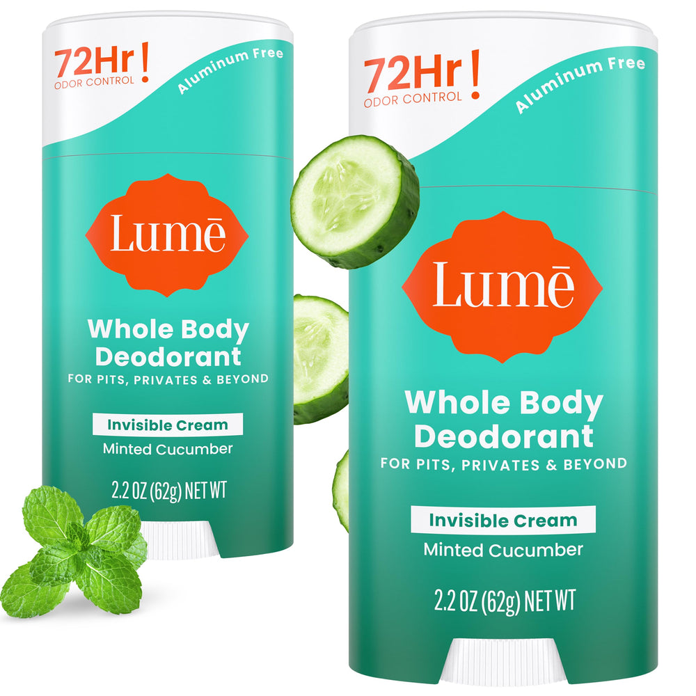 Lume Minted Cucumber bottle showing spa-like freshness and odor control.