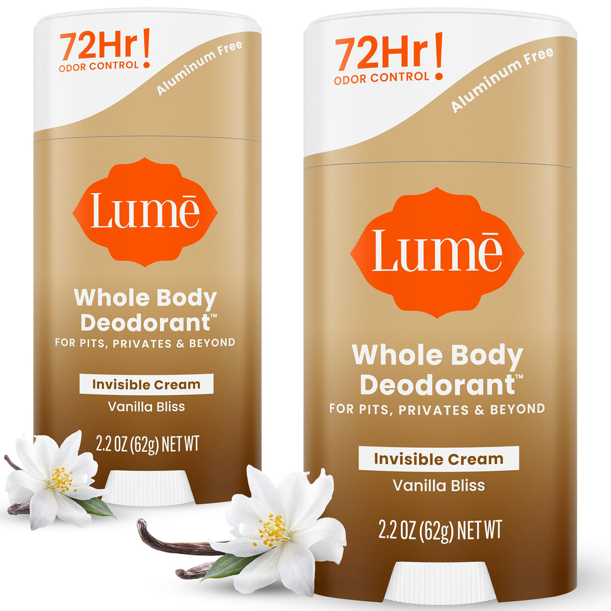 Lume Vanilla Bliss stick deodorant for all-day odor control and skin comfort