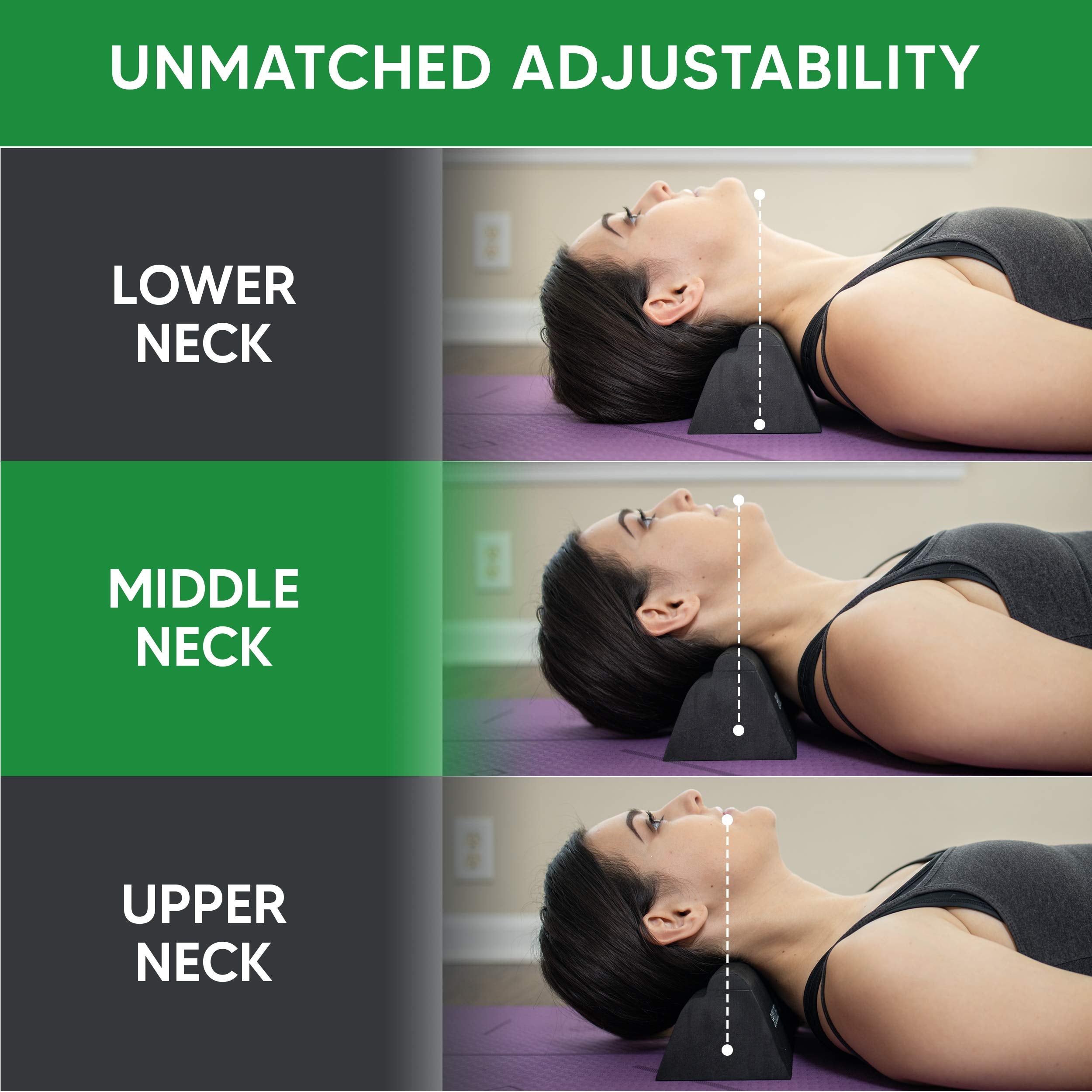 Lumia Wellness traction block helps ease shoulder tension during daily relaxation.