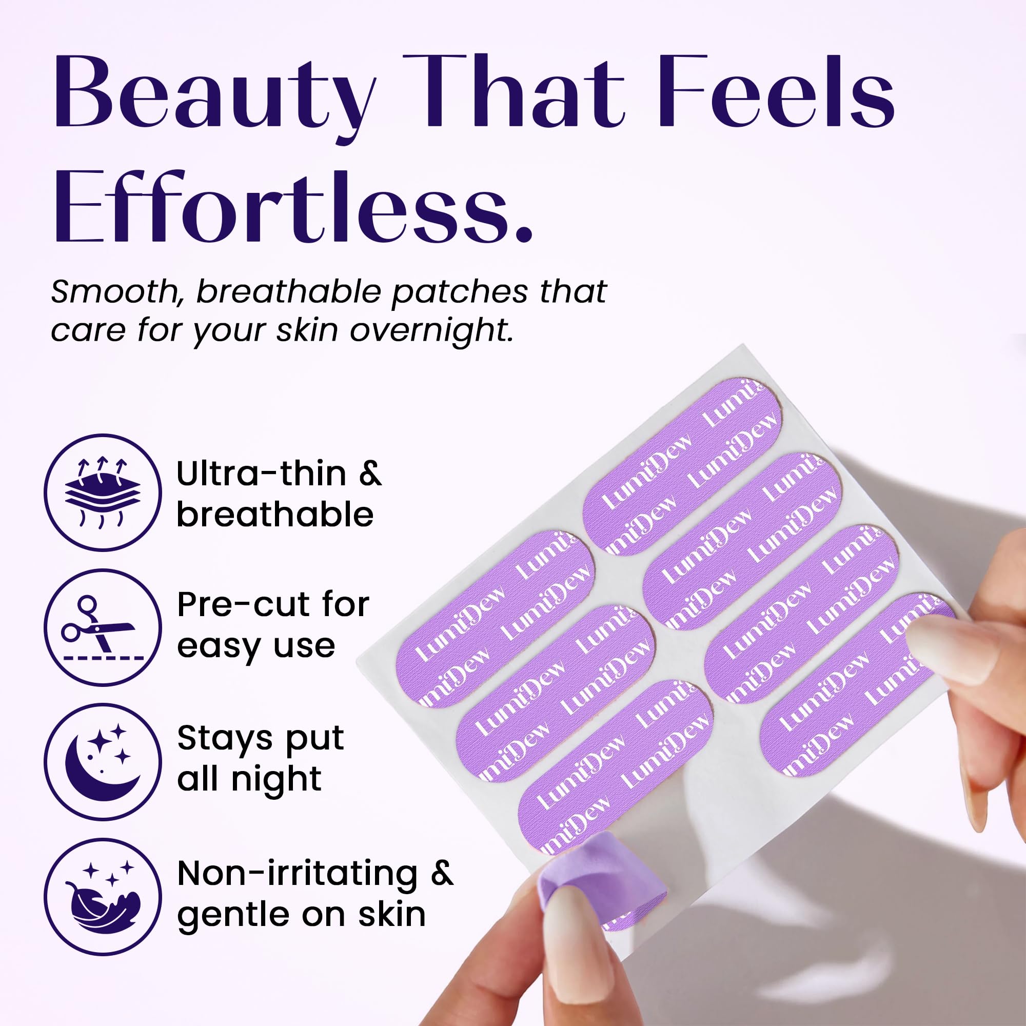 LumiDew soft stretch tape designed for sensitive skin around eyes and lips