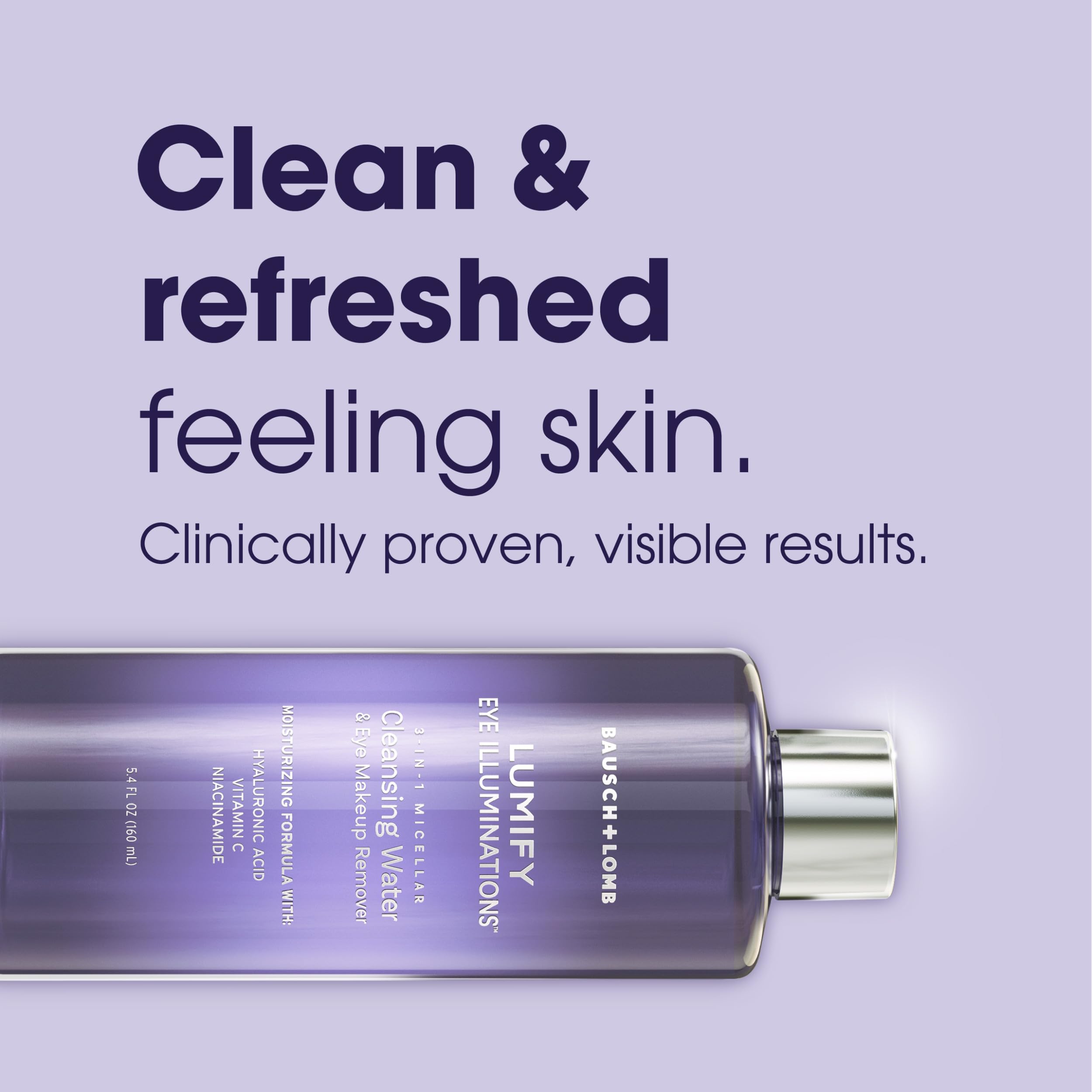 Lumify waterproof makeup removal action shows effective removal without rubbing
