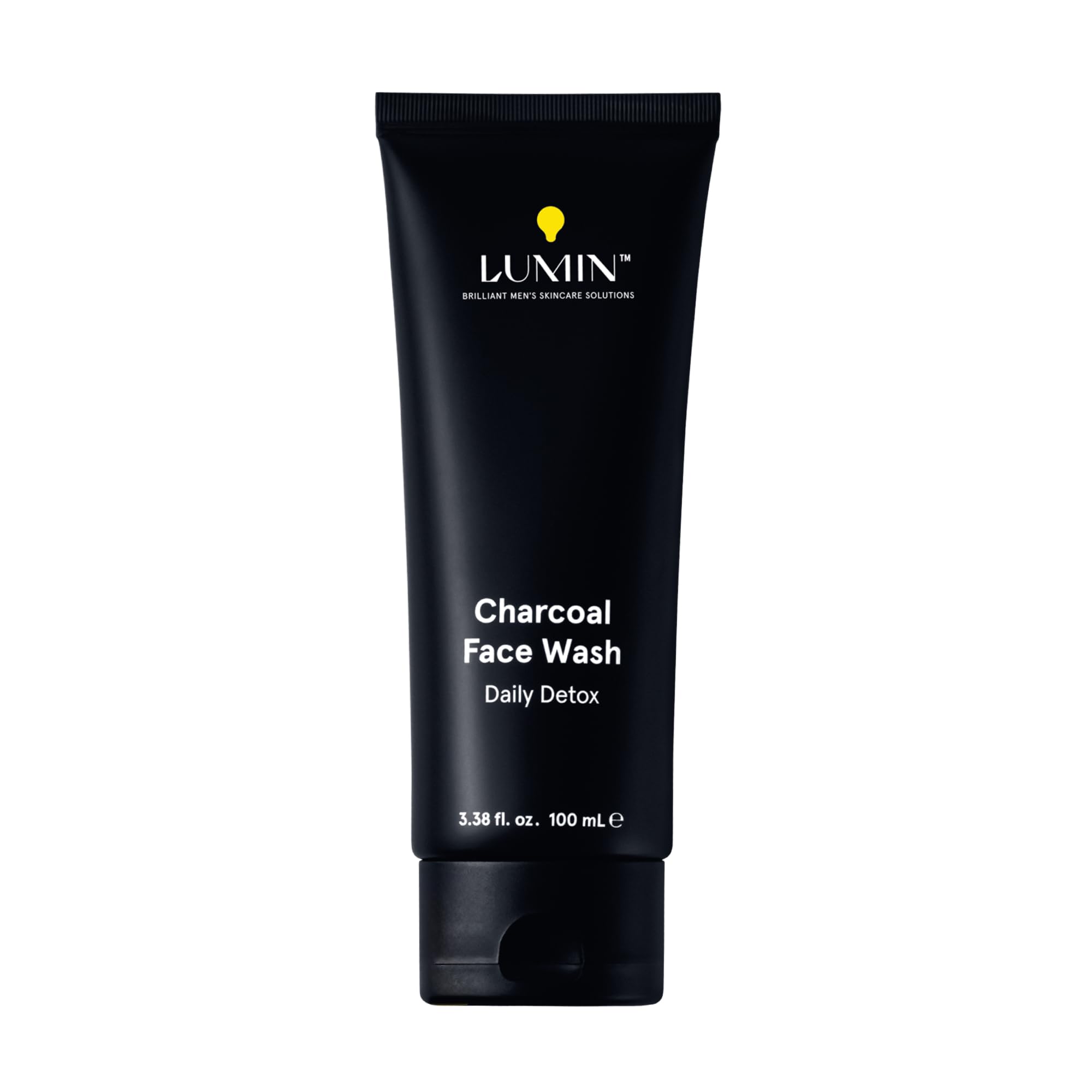 Lumin Charcoal Face Wash bottle front view for daily detox and refreshed skin.