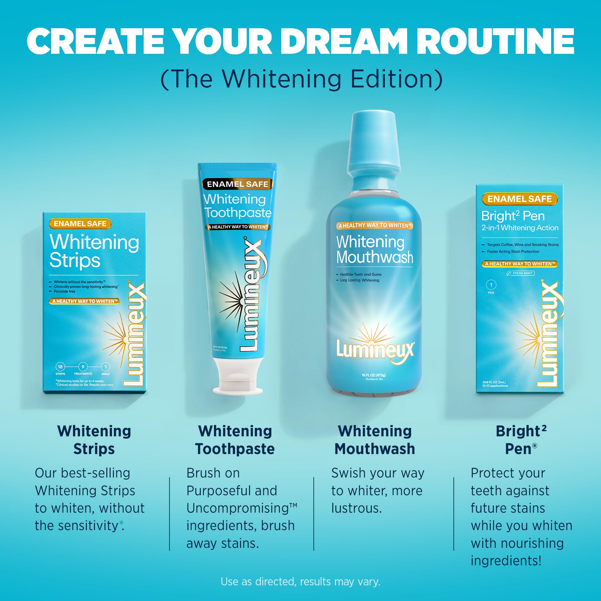 Daily Lumineux Mouthwash routine supports enamel and gum health during rinsing