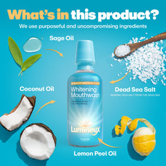 Lumineux Mouthwash foaming in the mouth after brushing for a deep clean