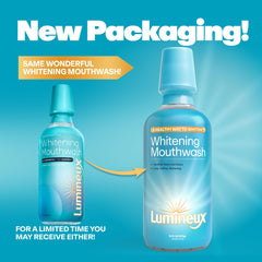 Lumineux Mouthwash being poured into glass for a refreshing daily rinse