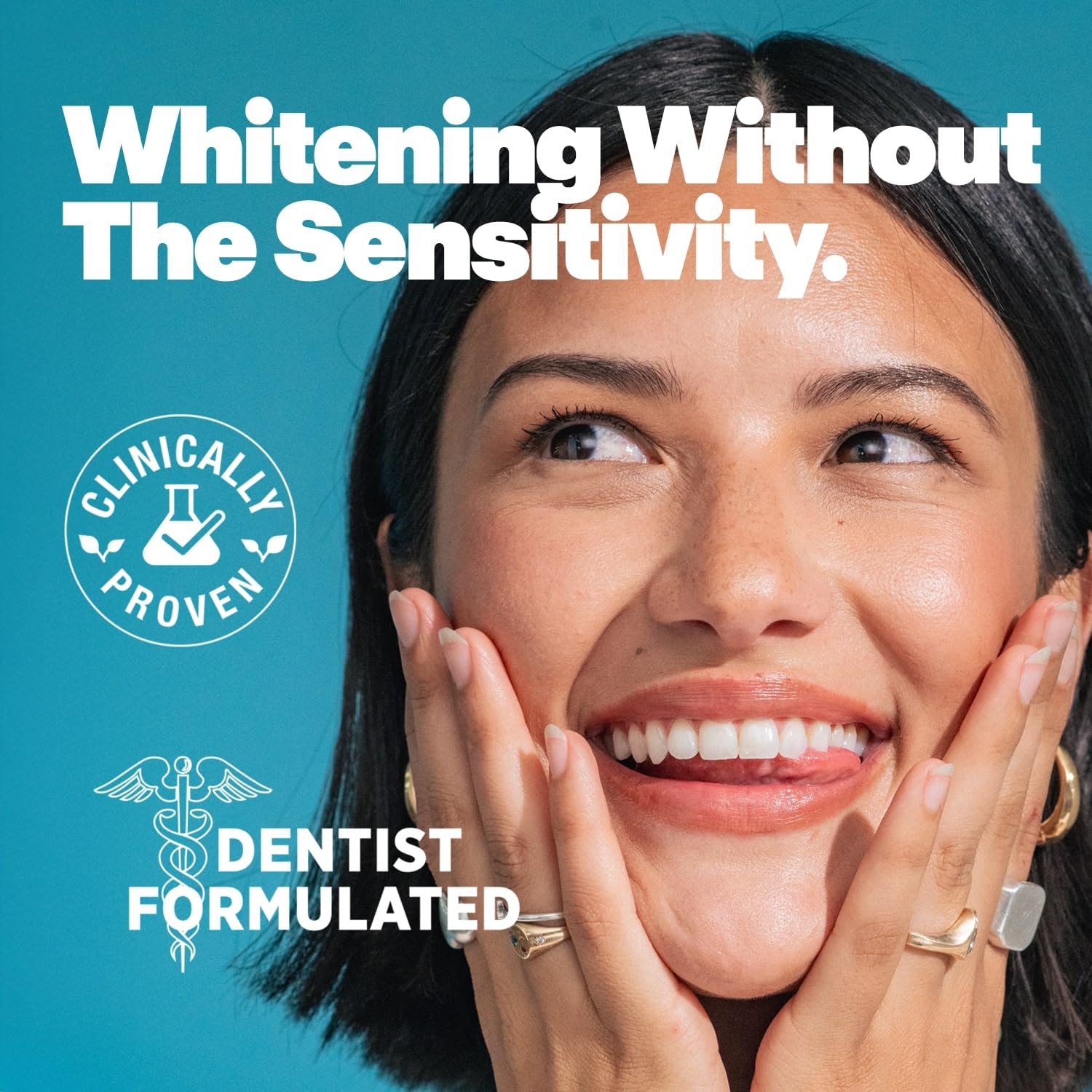 Lumineux label shows peroxide-free, no alcohol, fluoride, or SLS for sensitive mouths