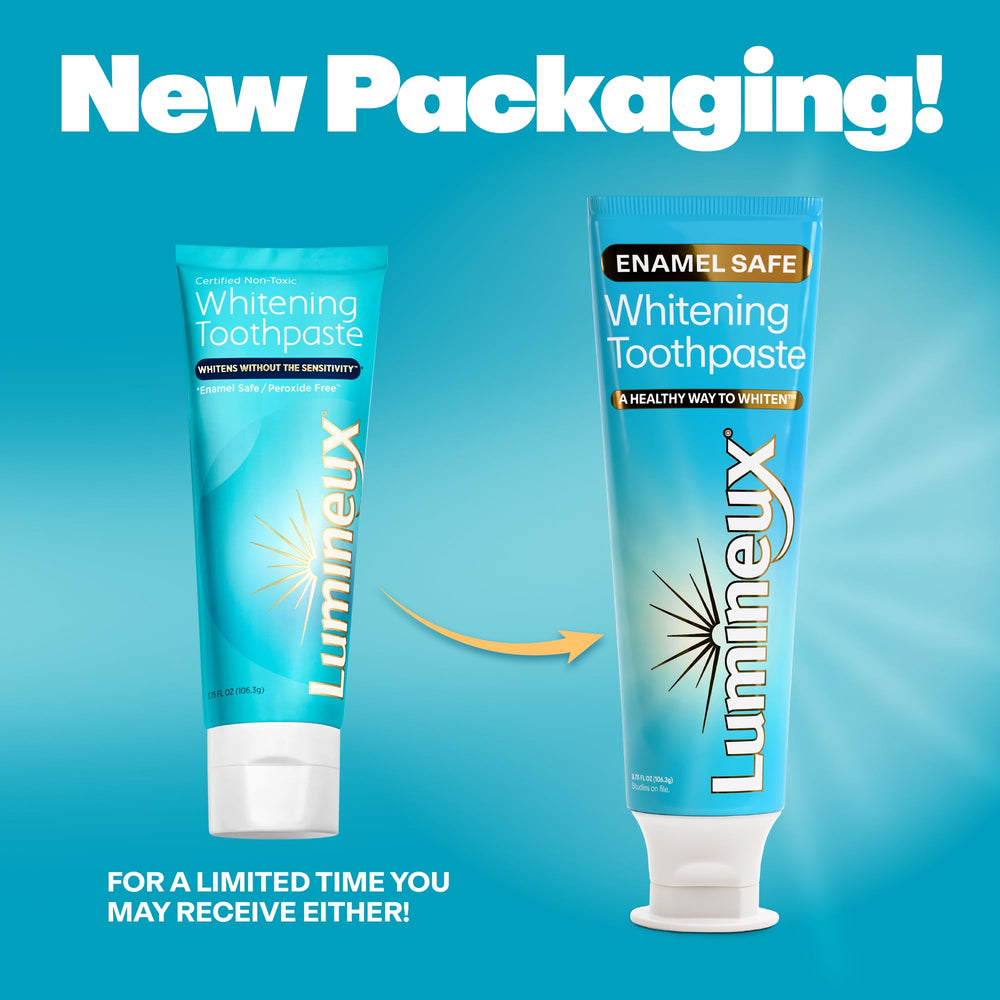 Lumineux starter kit box showing strips and toothpaste.