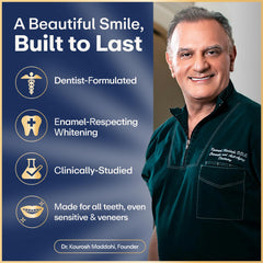 Applying Lumineux strips to teeth for stain lifting