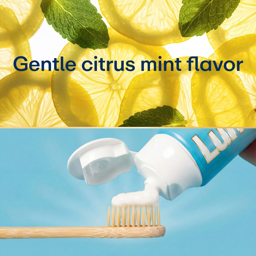 Lumineux cruelty-free, dentist-formulated seal on packaging.