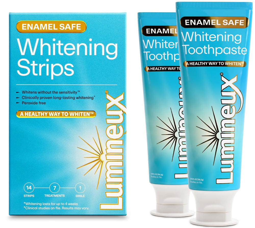 Lumineux whitening strips 7-pack for at-home whitening with minimal sensitivity.
