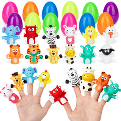 Lumiparty Easter eggs with finger puppets, for engaging hunts and imaginative play