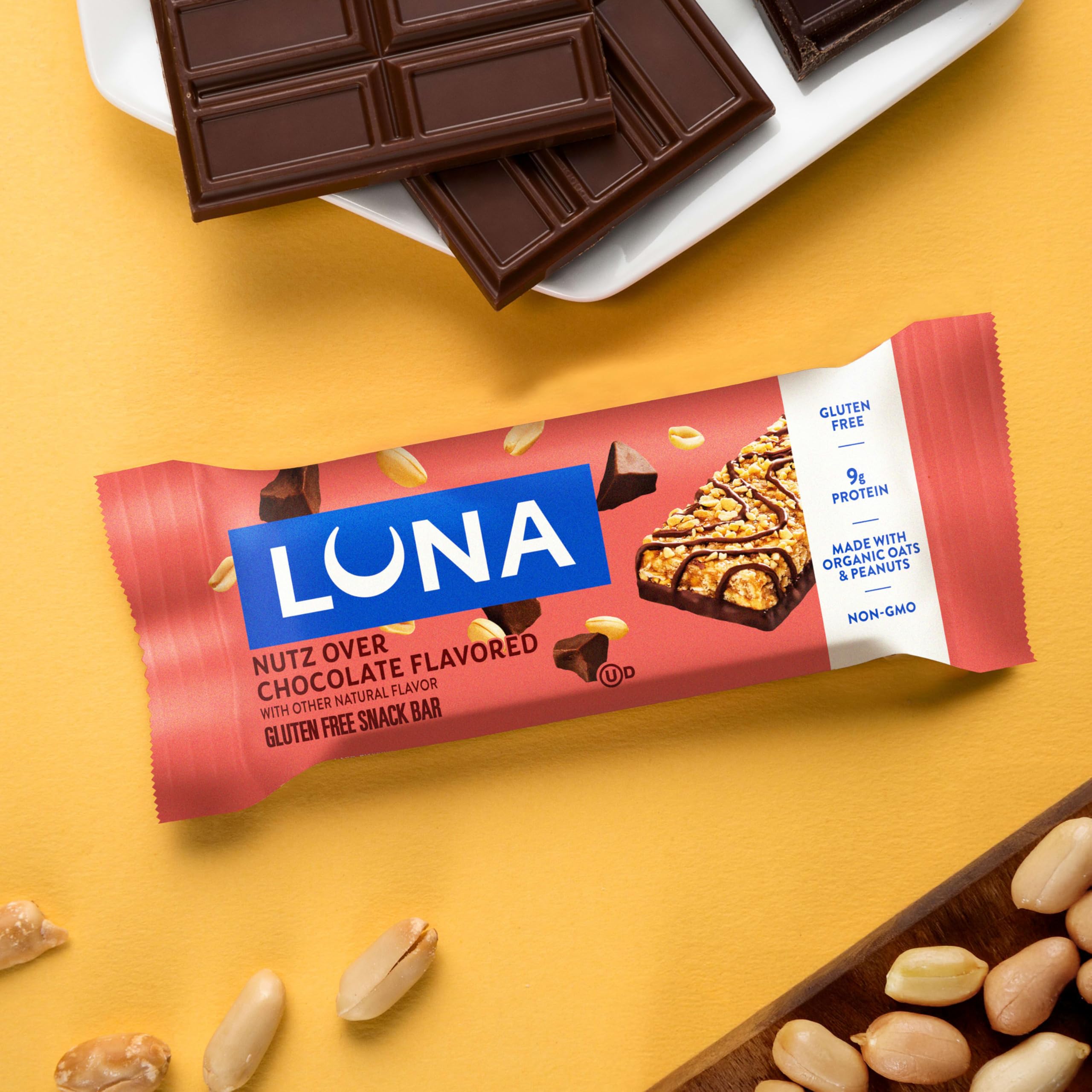 Luna Bar individually wrapped snack ready to grab.