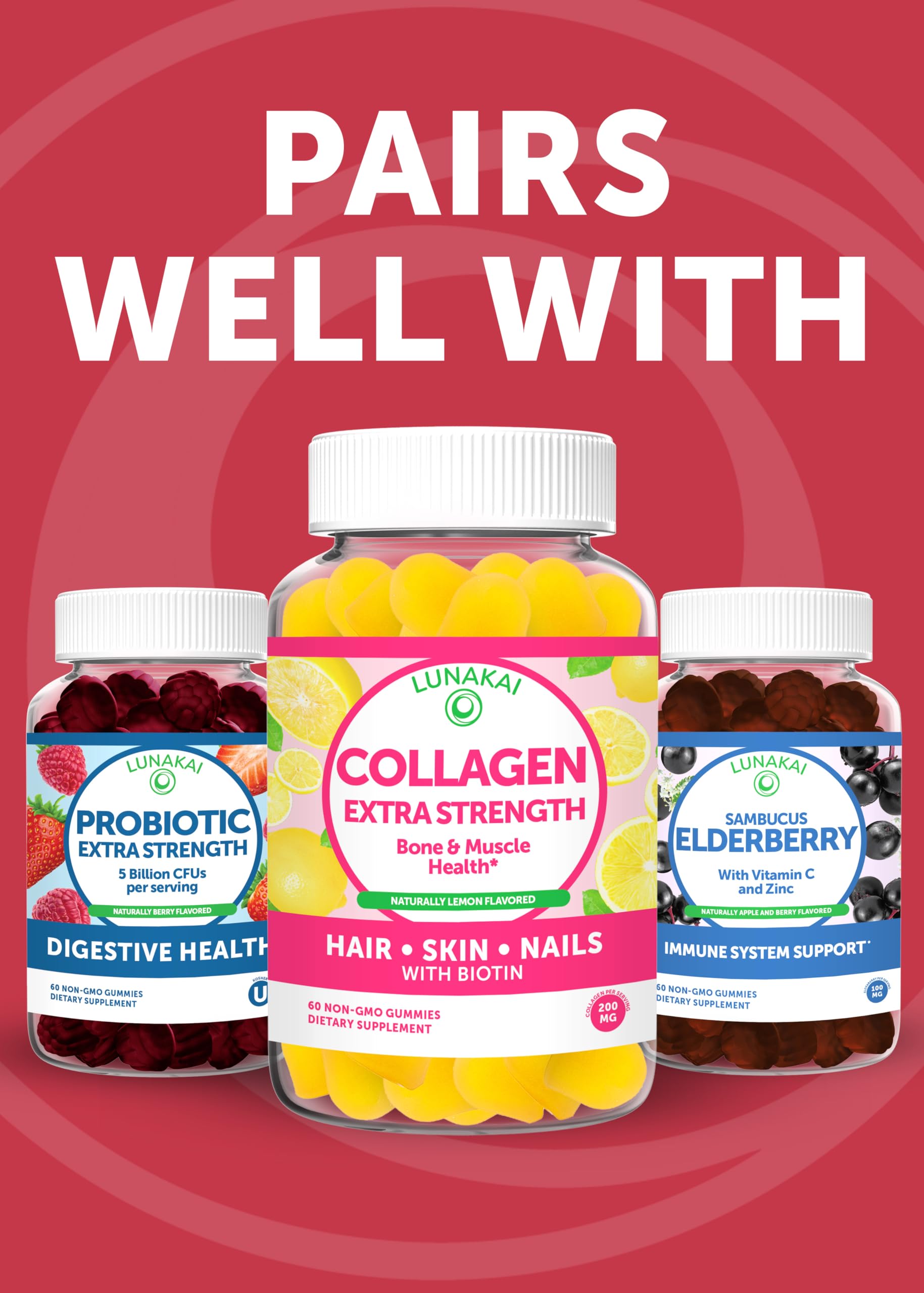Lunakai 60-count bottle supports a simple, convenient daily supplement routine.