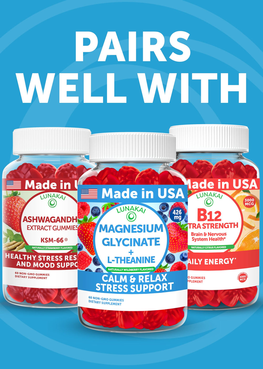 Lunakai Calm Gummies family-friendly use for adults and children.