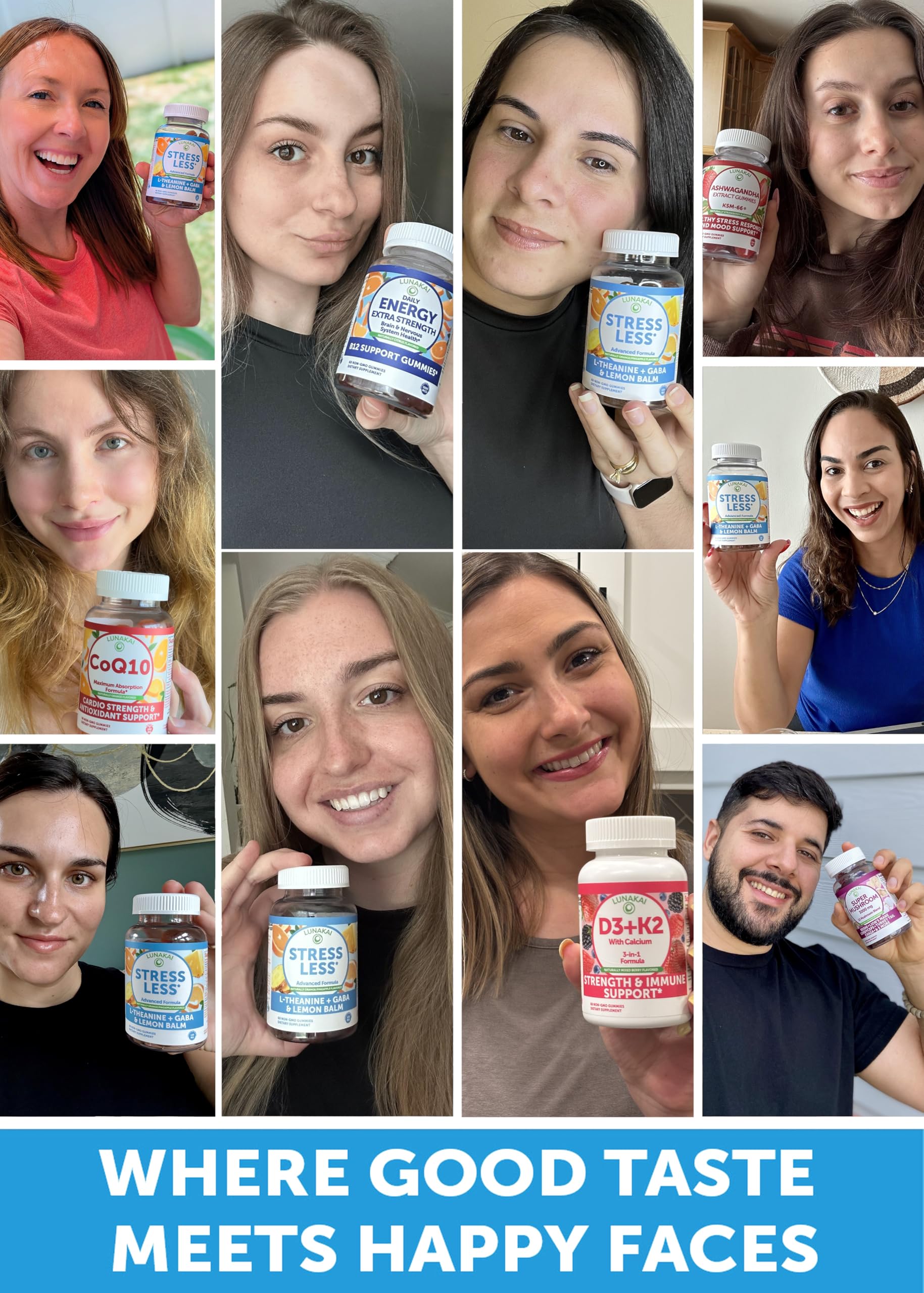 Lunakai Calm Gummies packaging communicates vegan, allergy-friendly option.