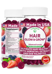 Lunakai hair gummies bottle for convenient daily use and beauty support.