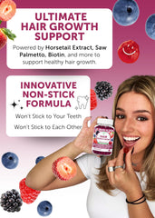 Lunakai hair gummies jar emphasizes daily nourishment for hair, skin, nails.