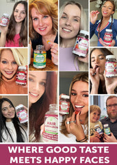 Lunakai hair gummies packaging highlights USA-made clean ingredients.