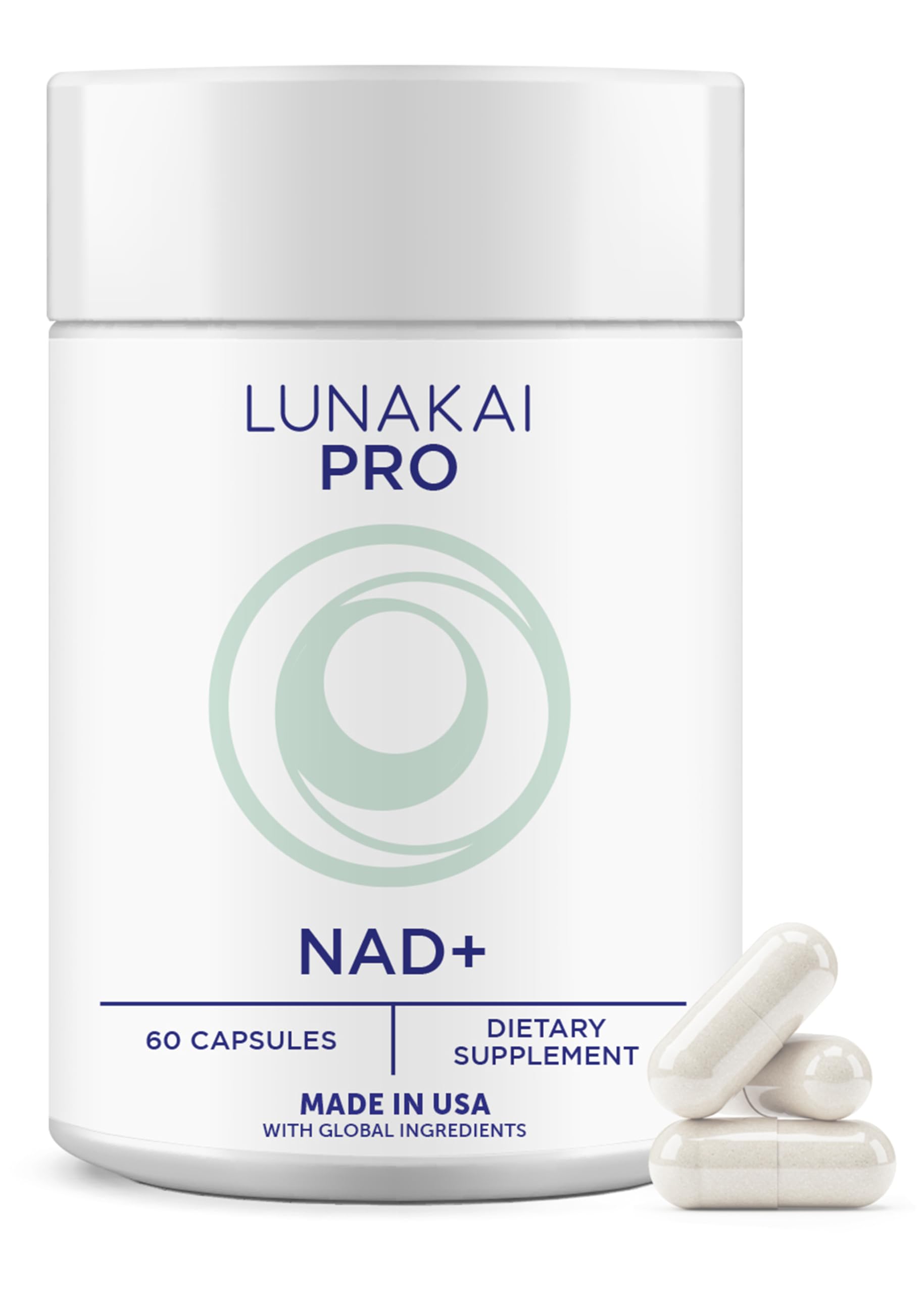 Lunakai NADPlus bottle offers daily energy support and healthy aging potential.