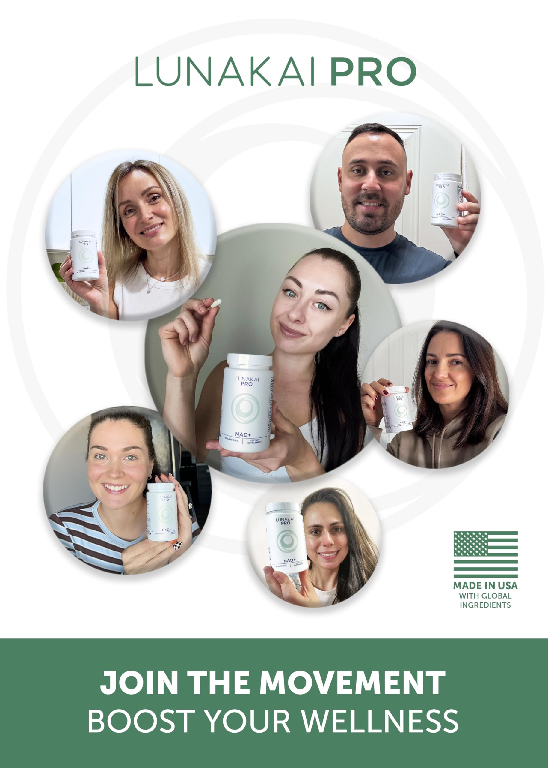 Lunakai NADPlus daily-use promotes sustained energy without jitters.
