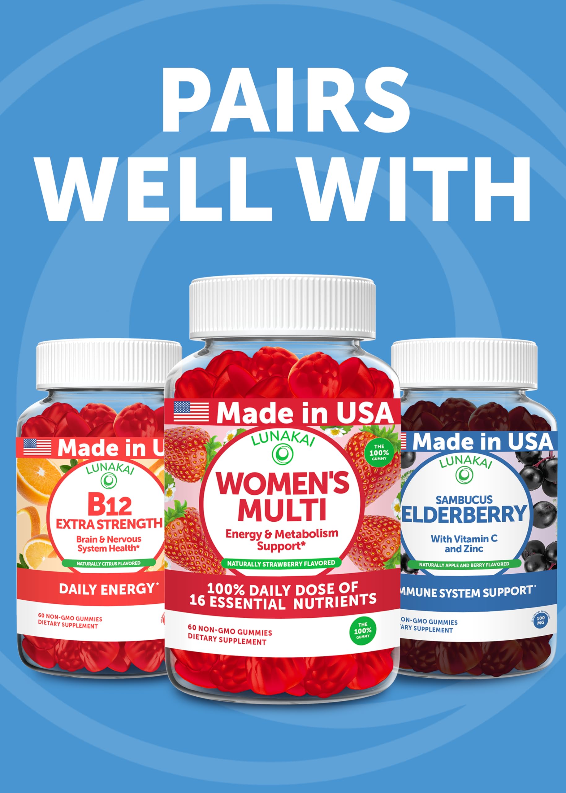 Lunakai non-GMO gummies free from gluten, dairy, and soy