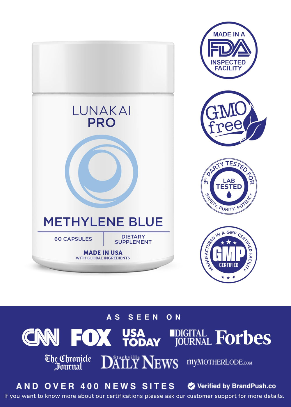 Lunakai Pro packaging highlighting USA-made quality and testing.