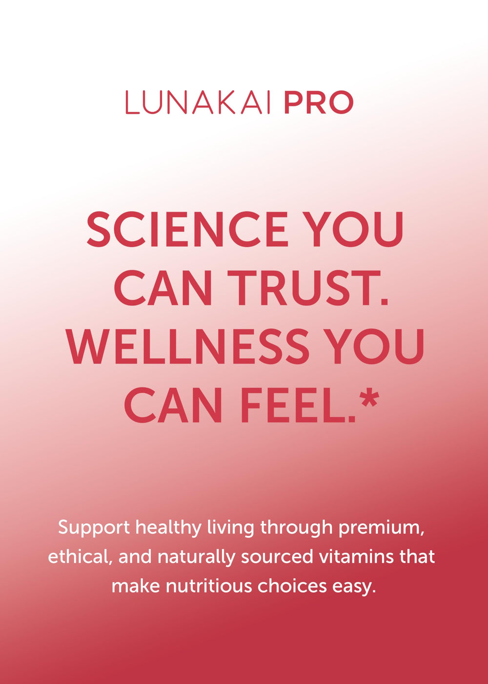Lunakai PRO label shows no artificial additives for clean daily use