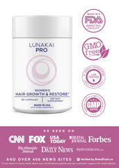 Lunakai Pro capsules closeup highlighting 20-nutrient formula.