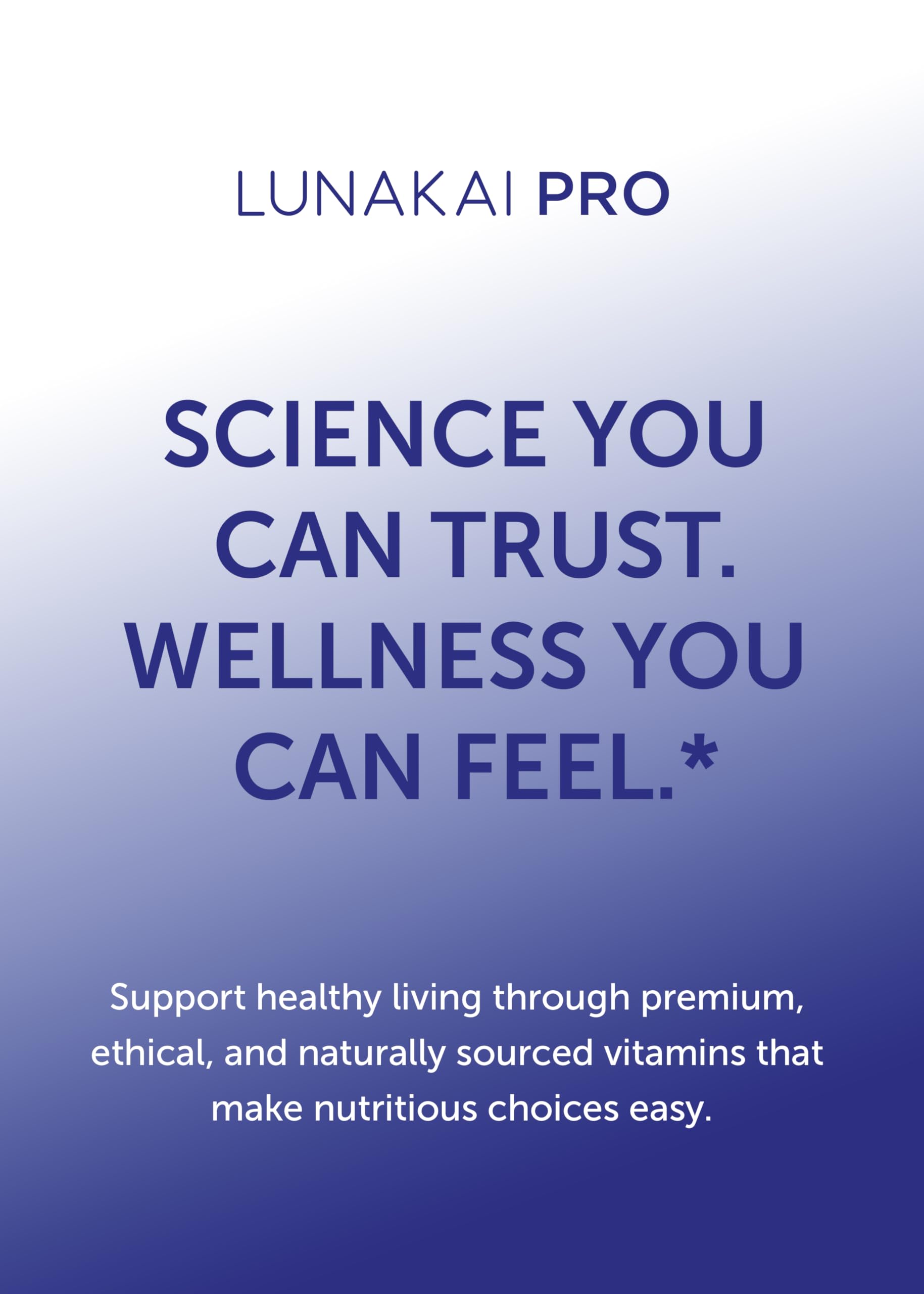 Lunakai Pro capsules containing vitamin C, B6 and B12 blend.