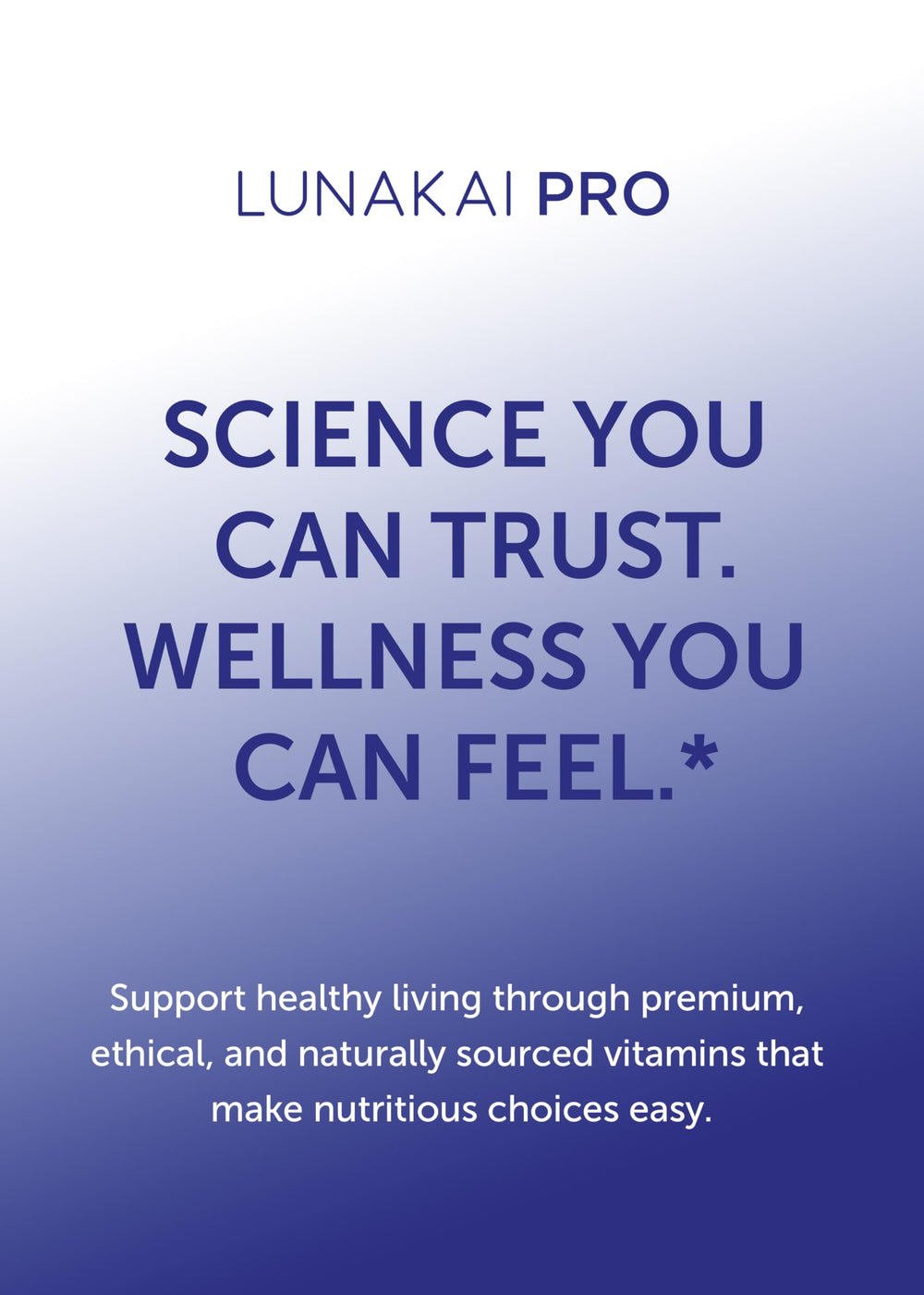 Lunakai Pro capsules containing vitamin C, B6 and B12 blend.