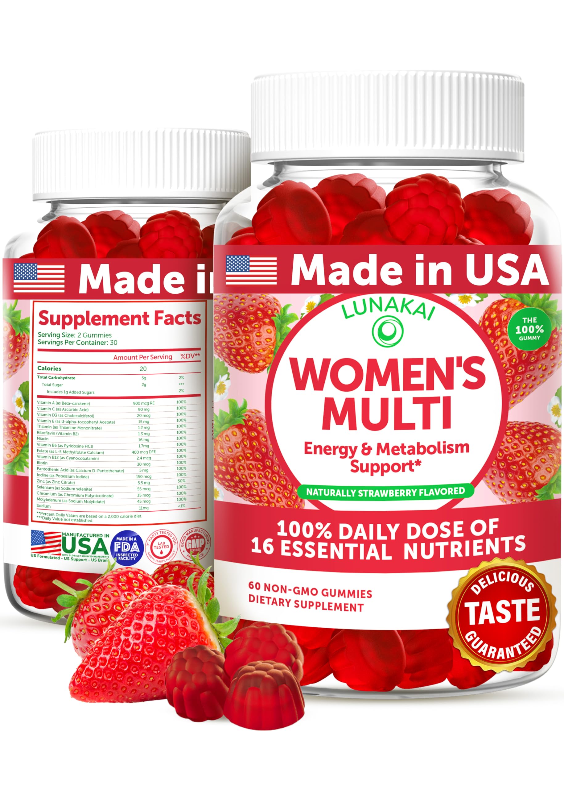 Lunakai multivitamin gummies bottle for daily wellness and easy daily dosing.