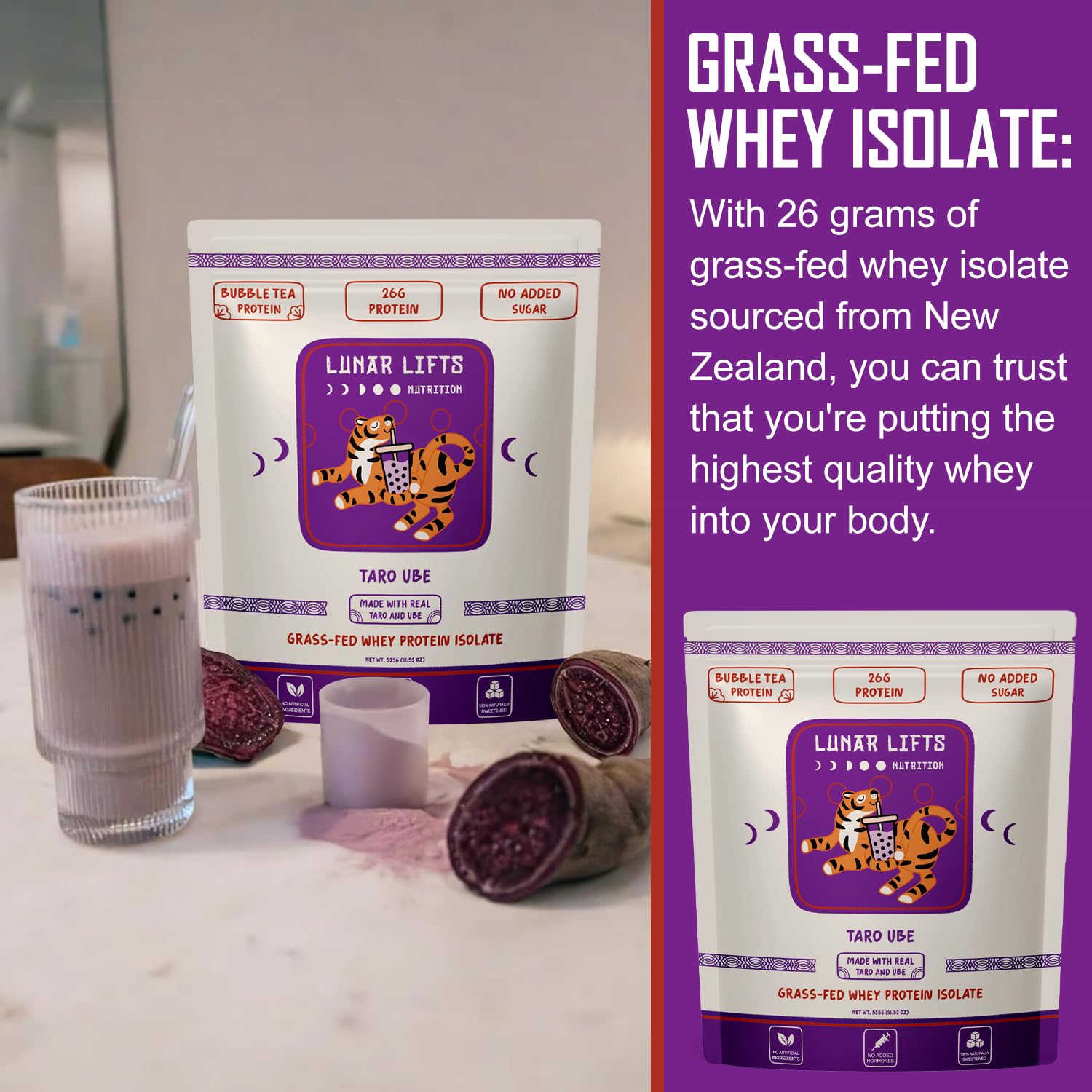 Lunar Lifts measuring scoop for easy daily protein servings.