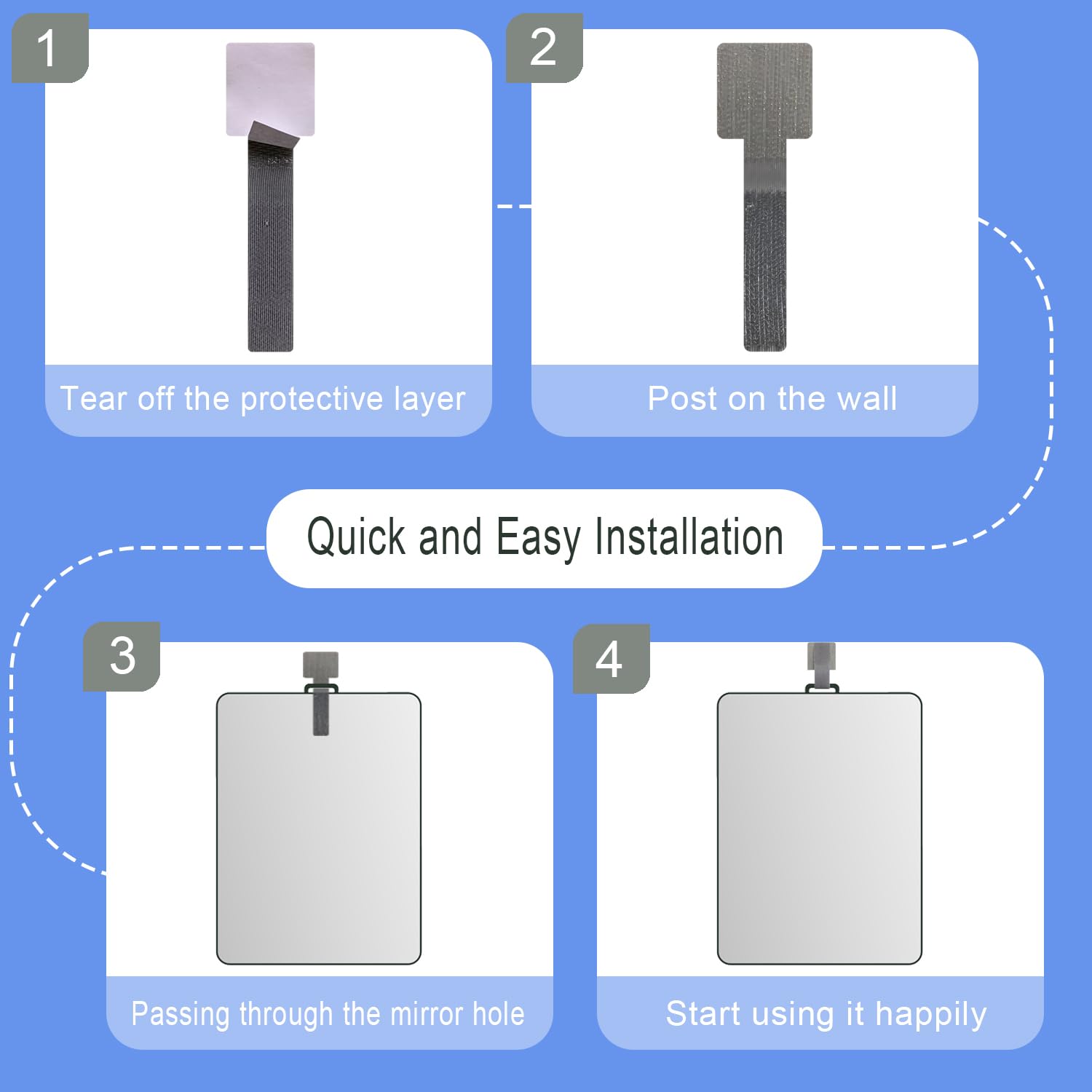 LUNCHIS No-suction design simplifies installation on tile or stone.