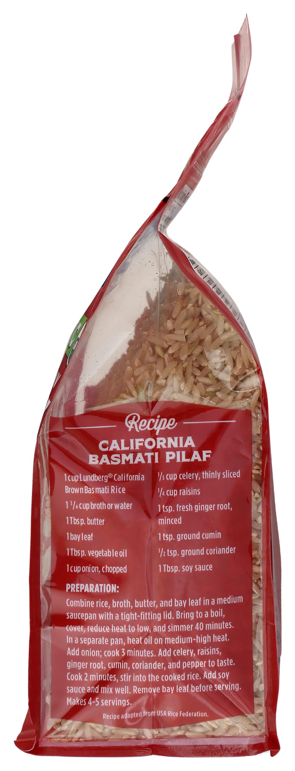 Lundberg Brown Rice cooked fluffy with separate grains on plate