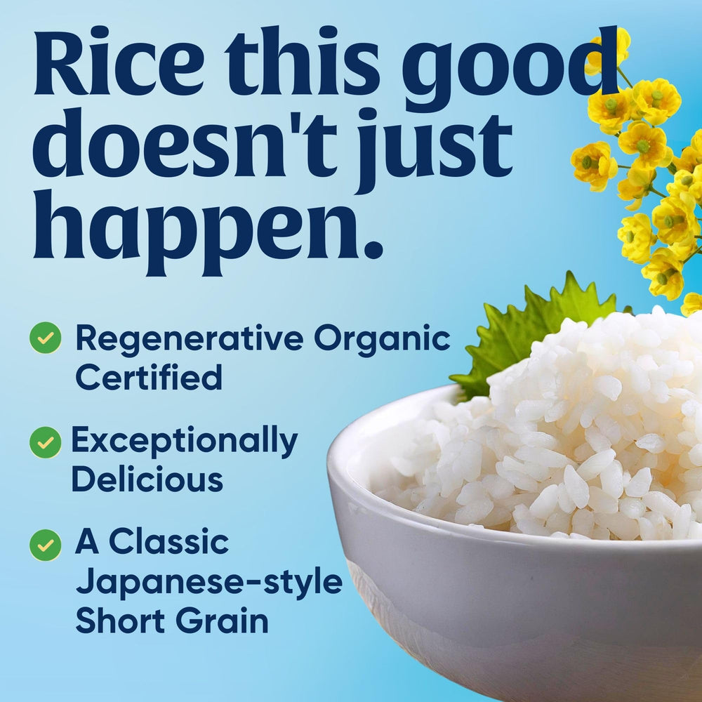 Regenerative Organic Certified label on Lundberg rice, signaling sustainable farming.