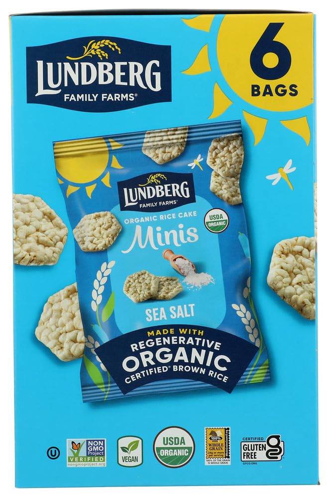 Close-up of Lundberg Rice Cake Minis crisp, ideal for quick bites