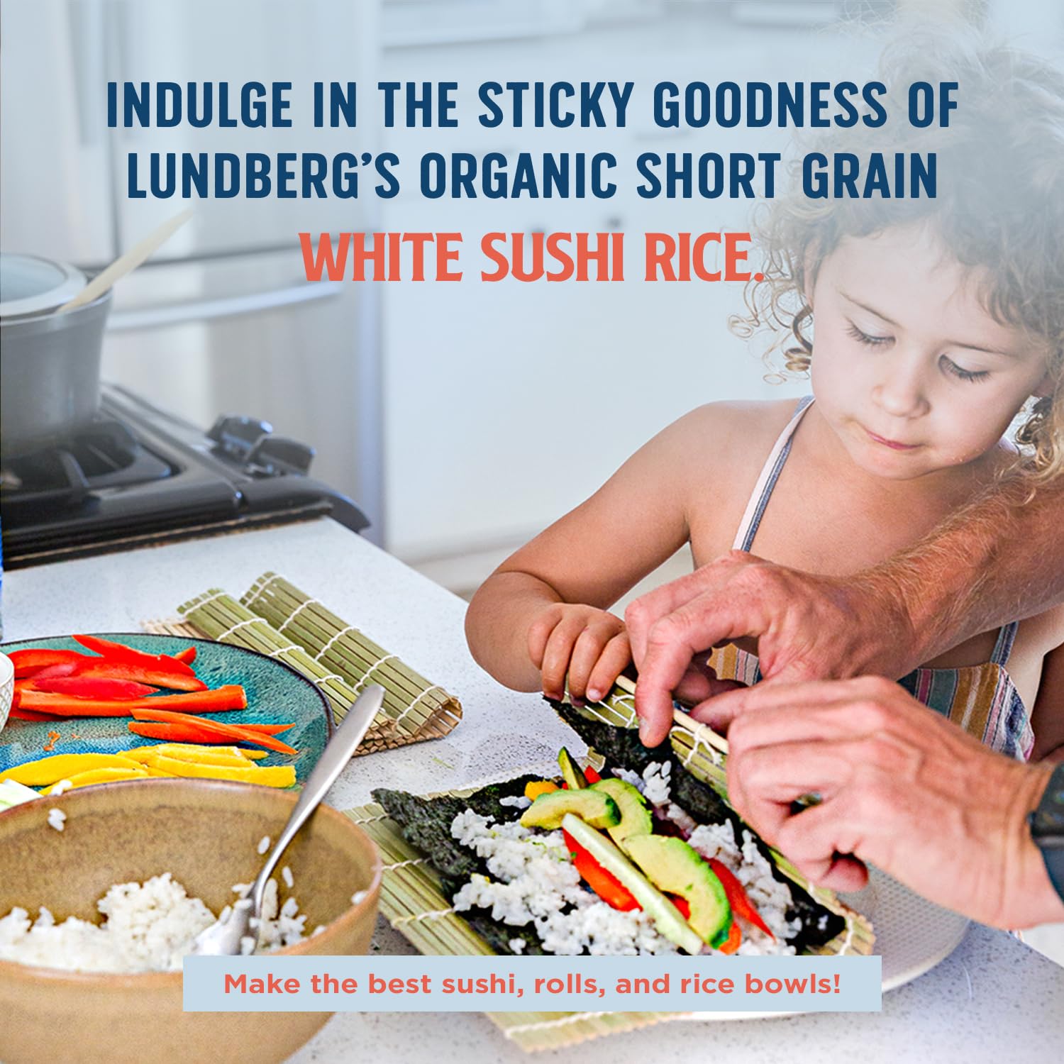 Lundberg Sushi Rice California-grown organic label emphasizing quality and sustainable farming.