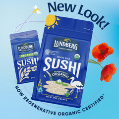 Lundberg Sushi Rice used for rolls, bowls, and burritos in daily meals.