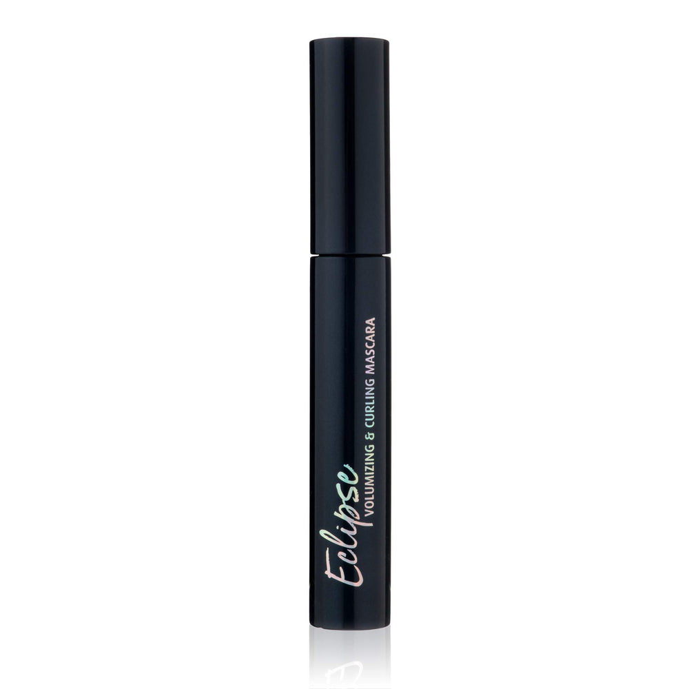 Close-up of Lune+Aster Eclipse Mascara wand showing curved brush