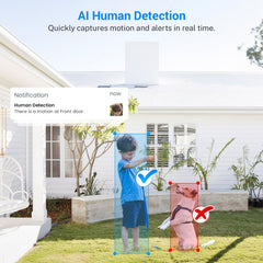 Lunelyx AI detection identifies humans to reduce false alerts at the door.