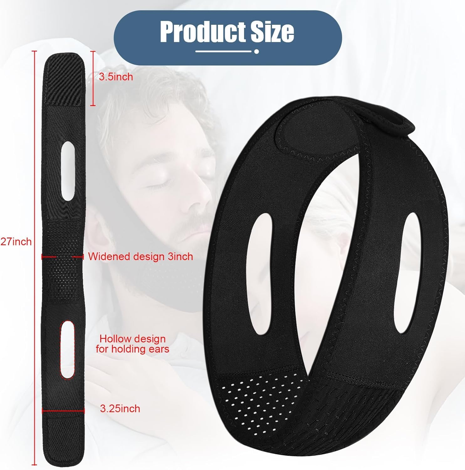 LUNIA secure-fit-chin-strap minimizes shifting while you sleep.
