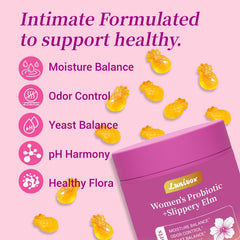 Lunivox Her Juicy packaging front shows vegan, gluten-free formulation for daily wellness.