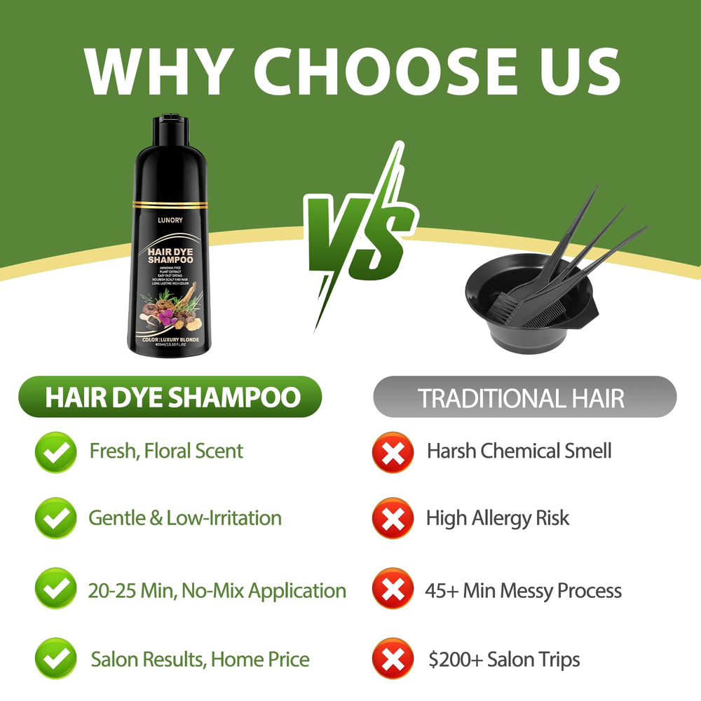 Lunory shampoo formula with argan oil for nourishing shine.