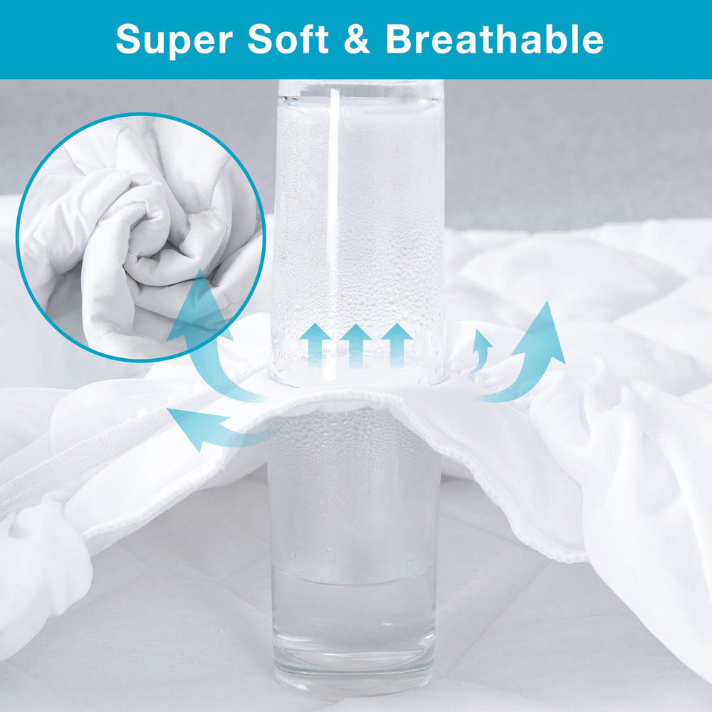 Lunsing deep-pocket mattress protector stays secure for restless sleepers overnight.