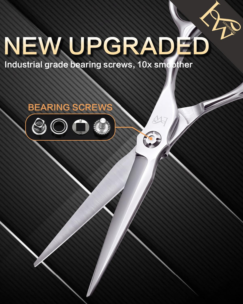 Lunwenksc offset-handle ergonomic hair shears for comfortable styling
