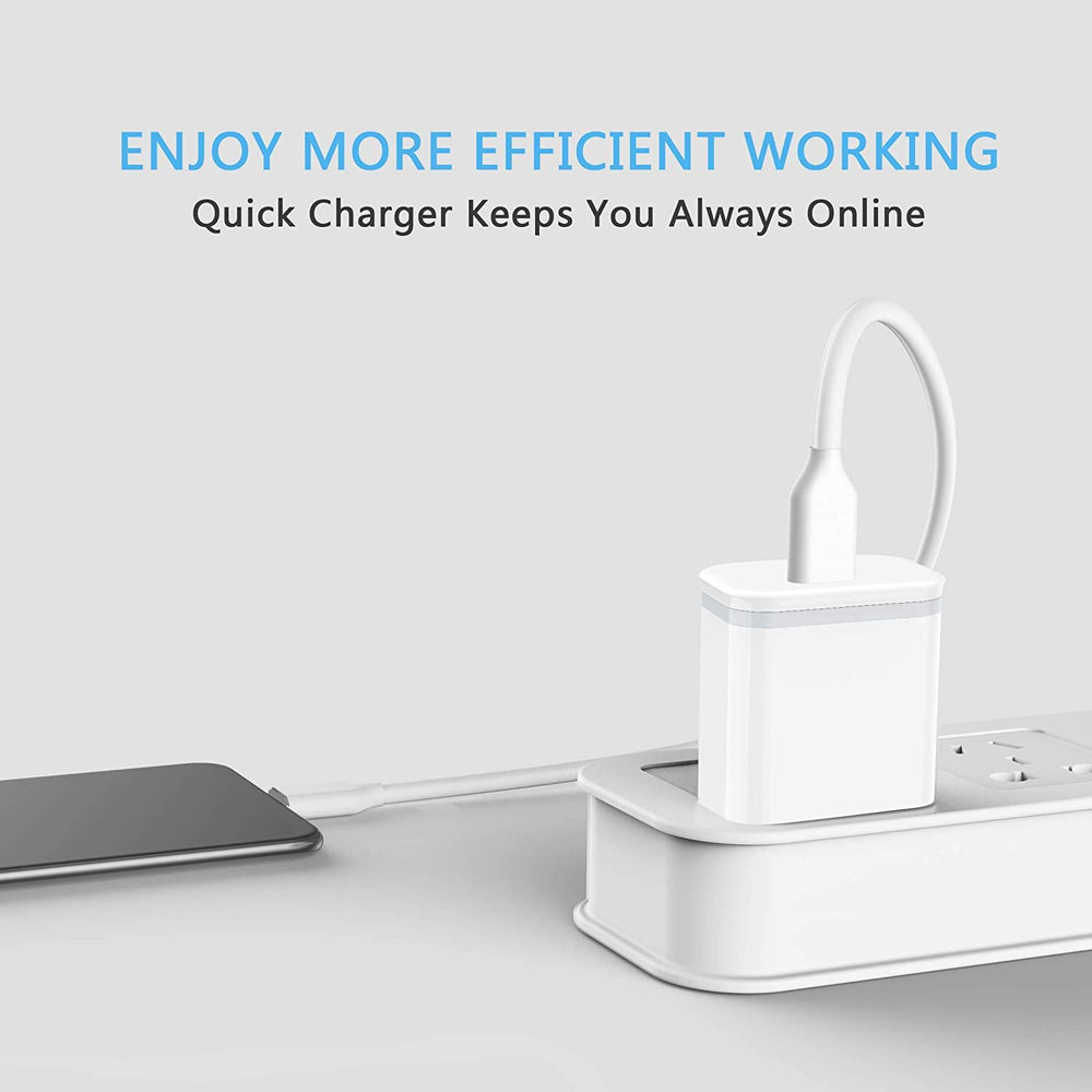 LUOATIP 20W USB-C charger with heat-resistant shell.