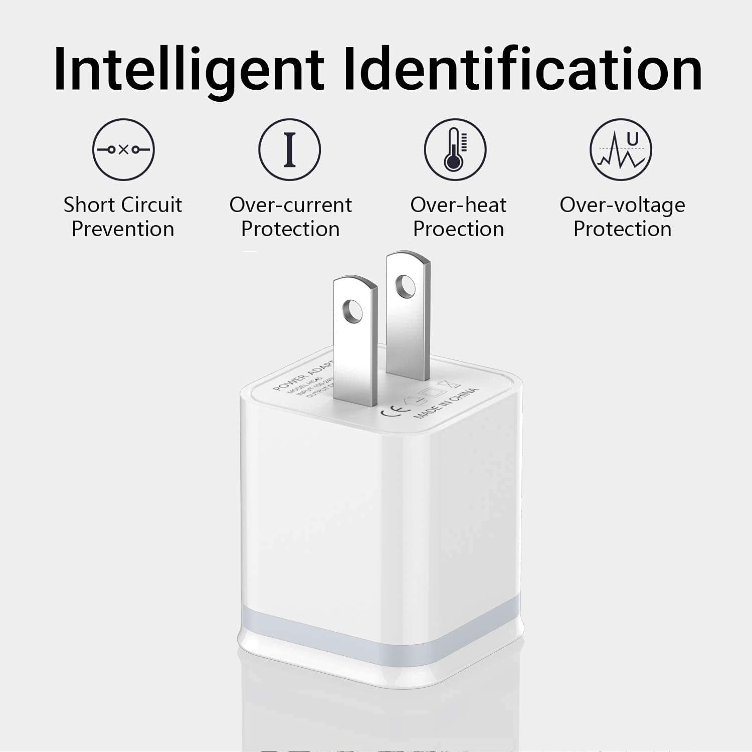 LUOATIP USB wall charger packaging emphasizes a 5-pack set.