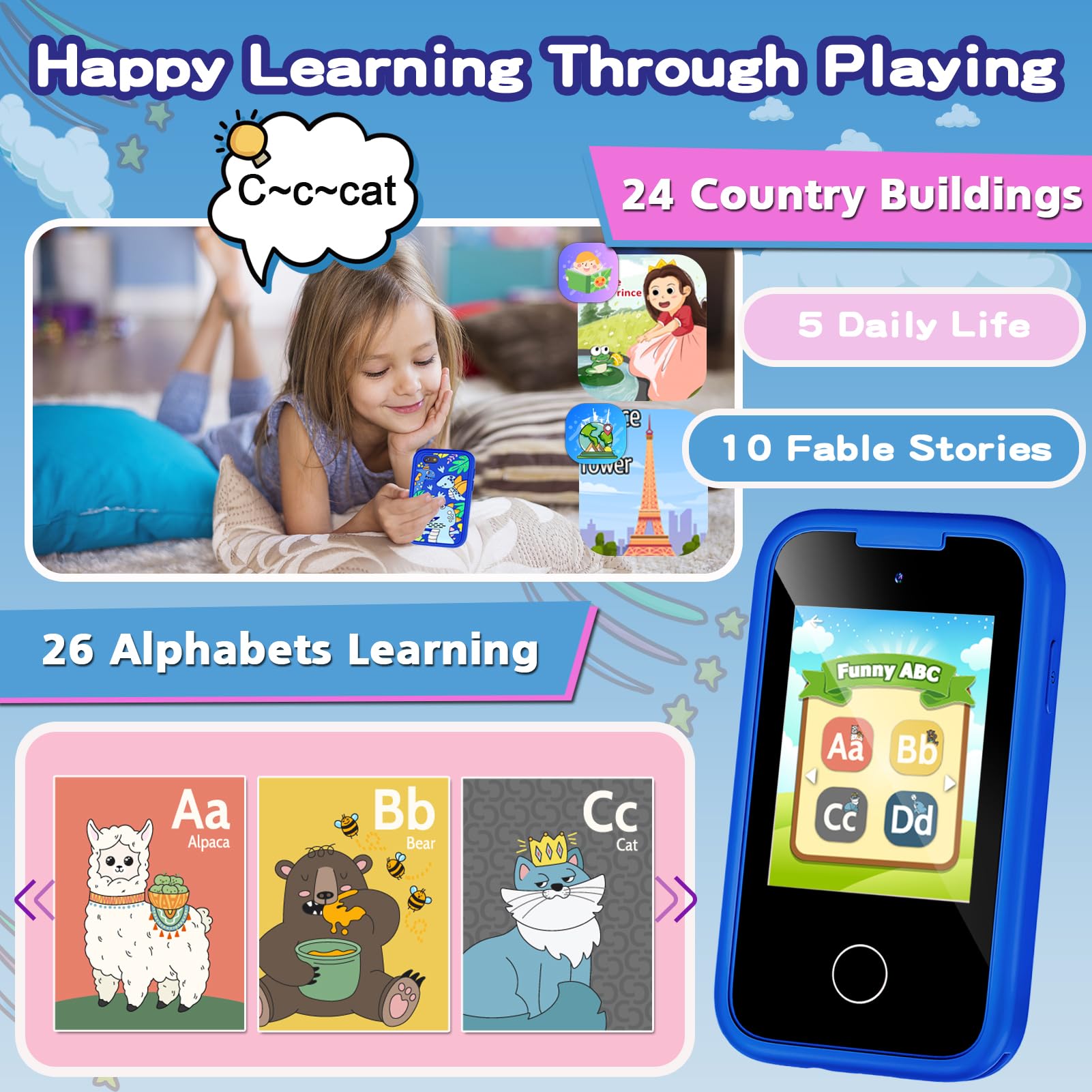 Luoba Kids Phone includes 8GB memory card for extra storage.