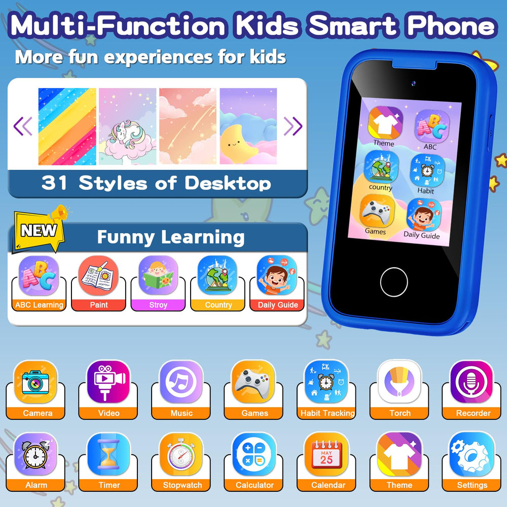 Luoba Kids Phone dual-camera front and rear for quick selfies.